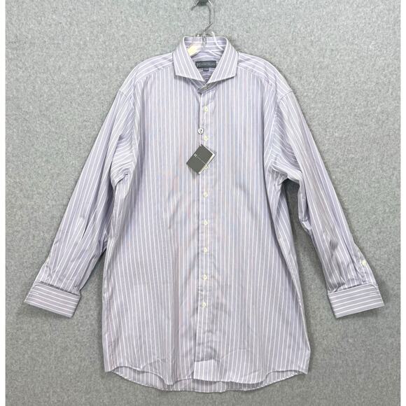 Hickey Freeman Dress Shirt Size 17 X-Long French Cuff Striped Executive Office - Picture 2 of 16